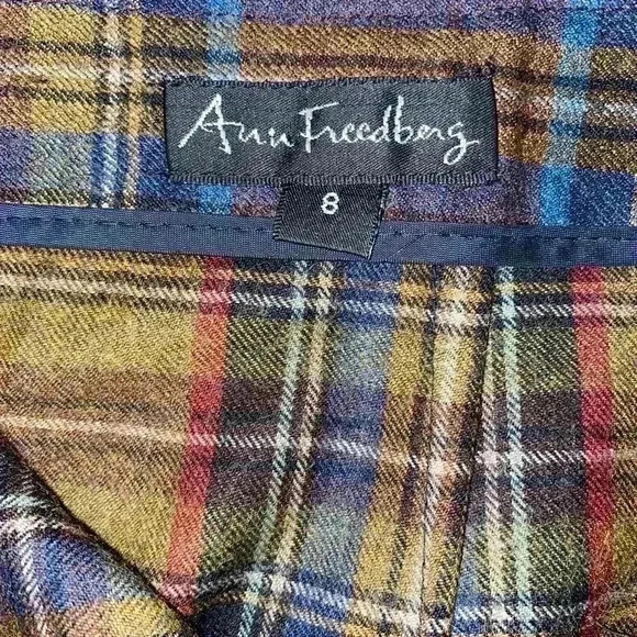 Ann Freedberg Womens Plaid Wool Wrap Multi Colored Skirt 8 - Picture 7 of 9
